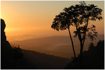 Sonnenaufgang am Panorama Camping Graskop, Südafrika