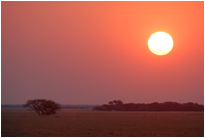 Sonnenuntergang über der Nxai Pan, Botswana