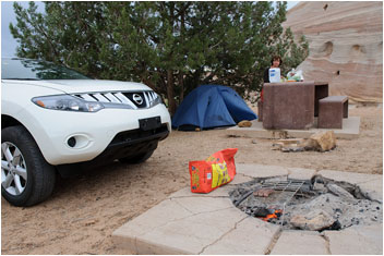 Stürmisches Grillabenteur - da fliegt einem fast die Wurst weg... White Horse Campground | Utah