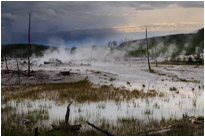 Strömender Regen, Sonnenuntergang - einfach traumhaft... | Norris Geysir Basin | Yellowstone N.P. | Wyoming
